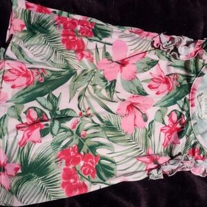 btween Pink and Green Floral Kids Casual Dress